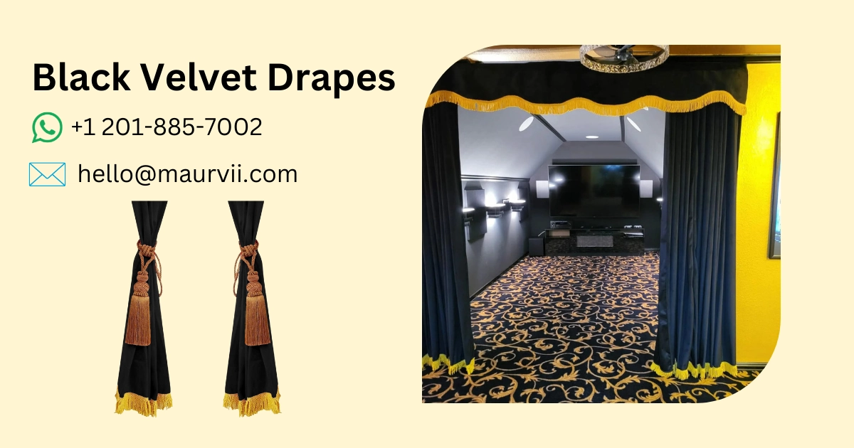 Velvet made black curtains