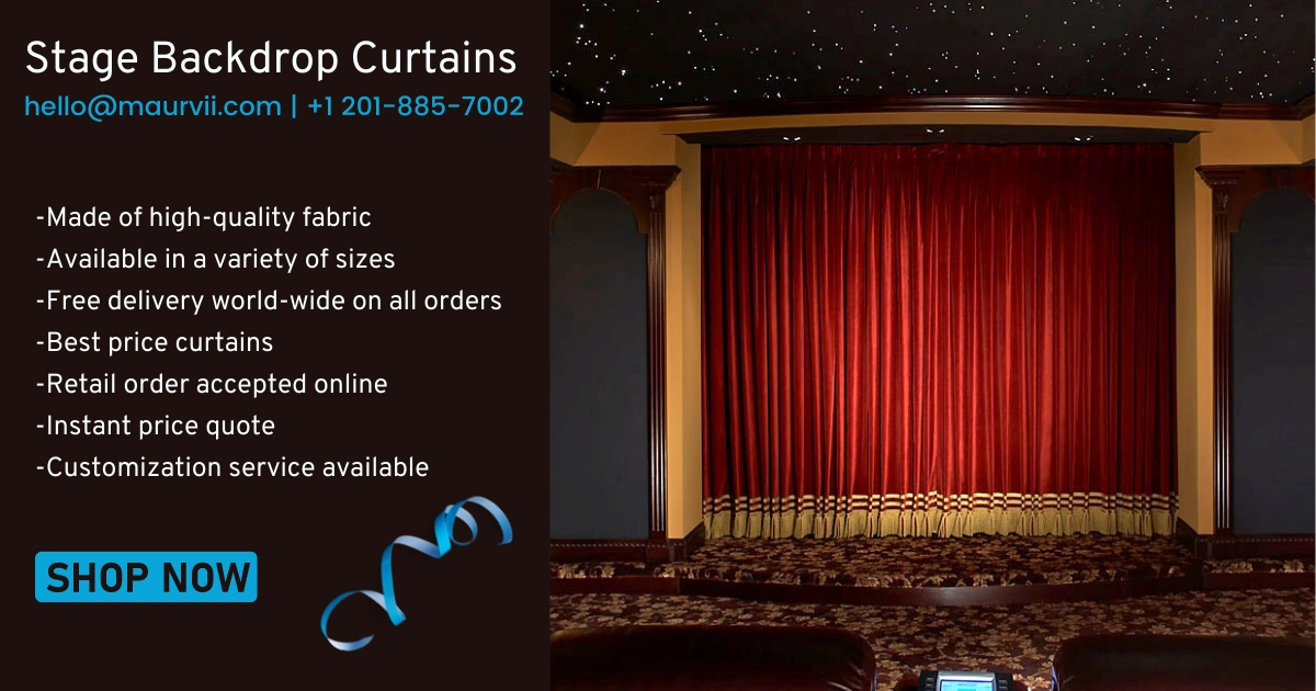 Velvet made stage backdrop curtains