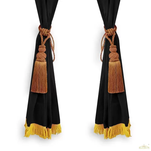 Black Drapes With Bullion Fringe And Tassels