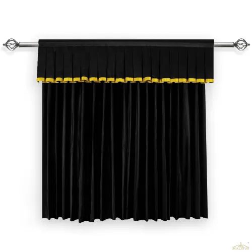 Black Home Theater Curtains With Valance