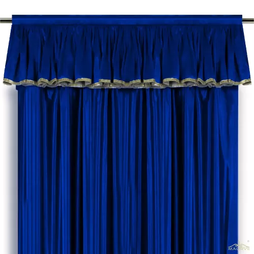 Blue Stage Curtains In Pleated Style