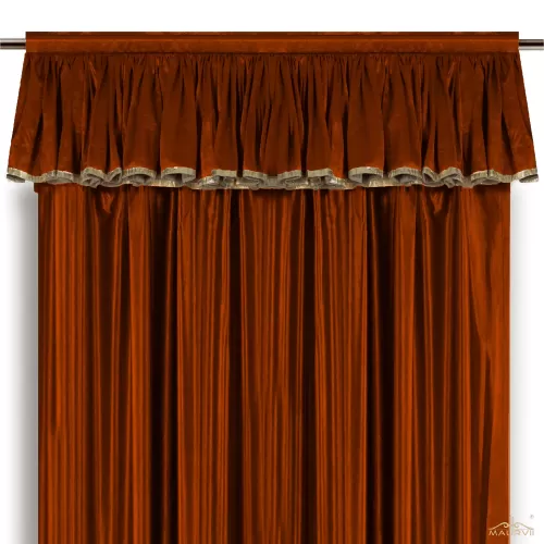 Brown Valance Curtains With Gold Trim