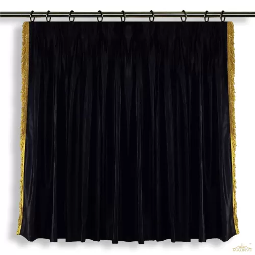 Grommet-style black stage backdrop