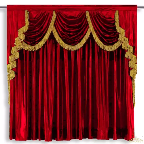 Church Stage Curtains In Red Color