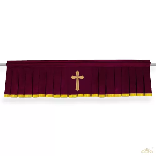 Church Window Curtains With Cross Sign