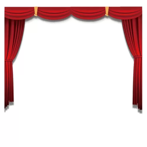 Red Curtains With Swag Valance