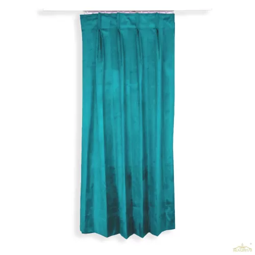 The aqua coloured home theatre curtain