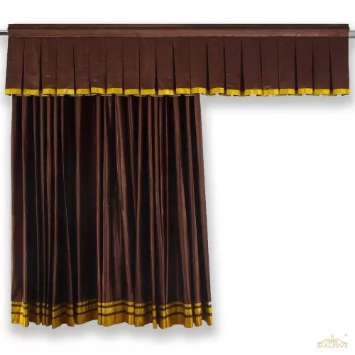 Stage curtains with box pleated valance