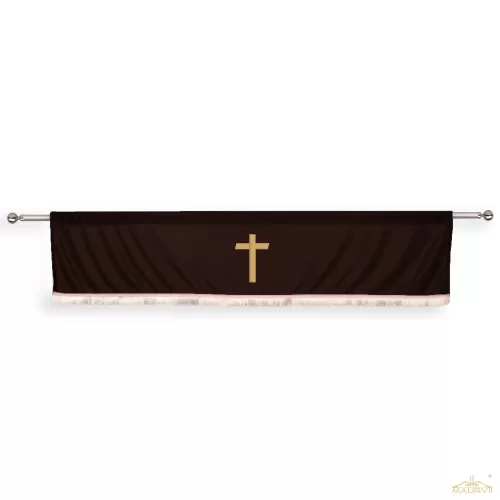 Embroidered Valance With Jesus Cross