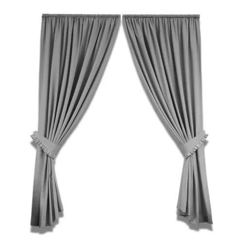 Gray Tie Back Curtains With Rod Pocket Method