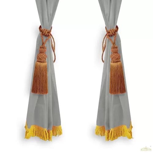 Gray Velvet Curtains with tassel