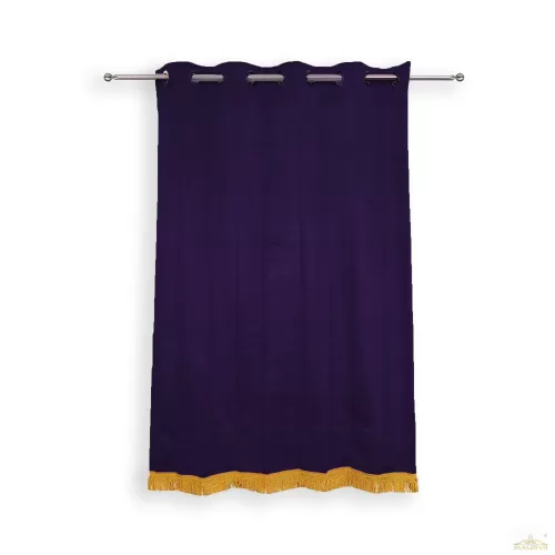 long curtains of velvet fabric.