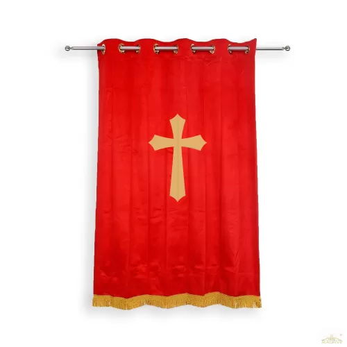 Modern Church Curtains in Grommet Pattern