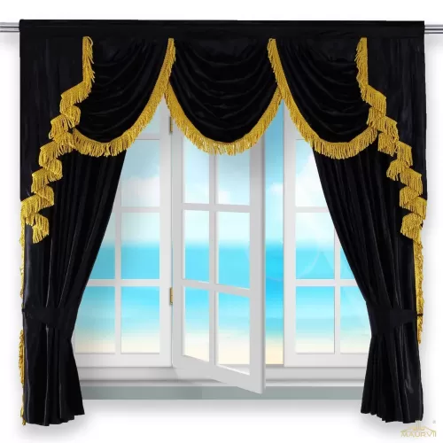 Movie theatre curtains with swag valance