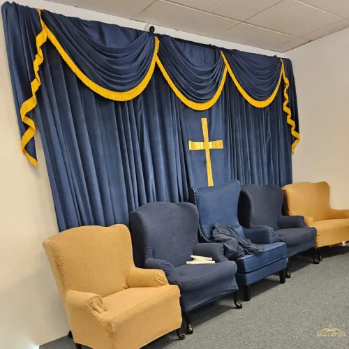 Orthodox Sanctuary Curtains In Blue Color