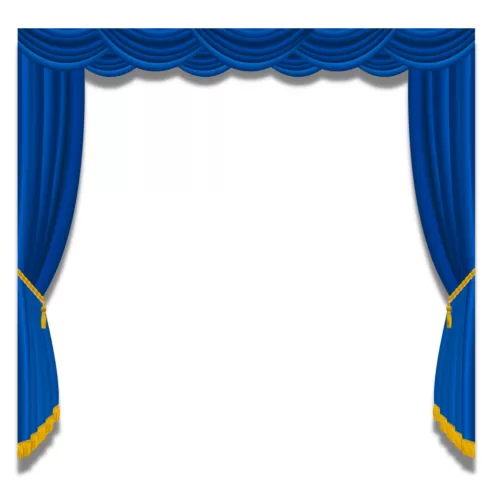 Royal Blue Velvet Curtains With Gold Fringe