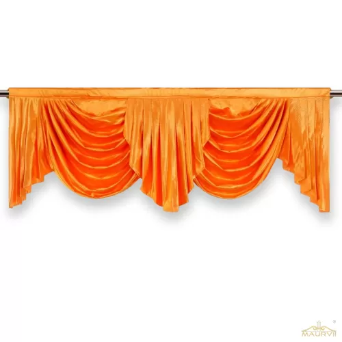 Scarf valance with swags in orange