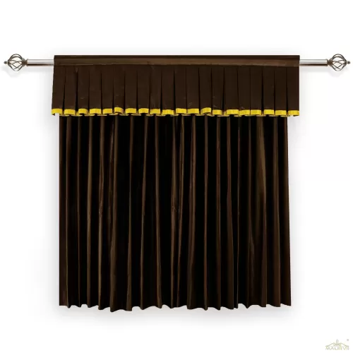 Brown-colored theatre stage curtains