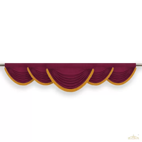 Valance with a wide rod pocket in burgundy