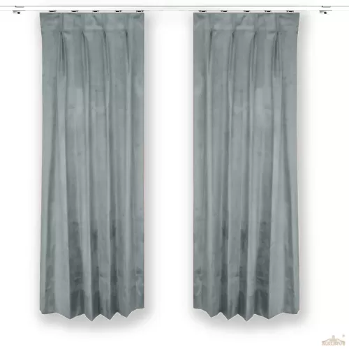 Pleated velvet curtains and drapes