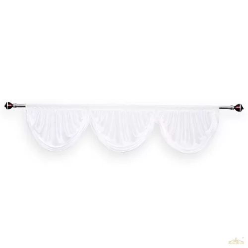White valance curtains with pole pockets
