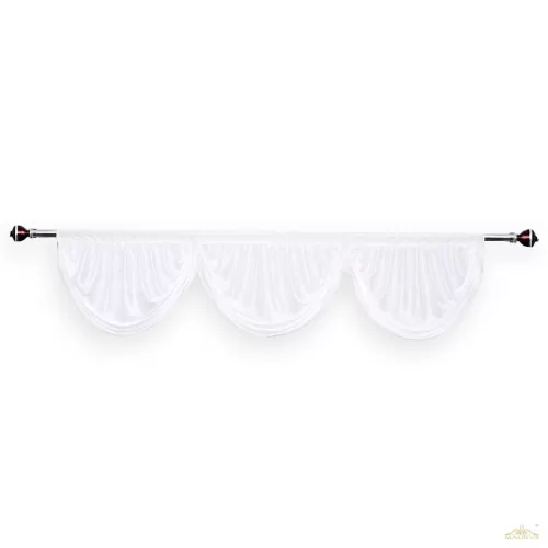 white custom window valance hung