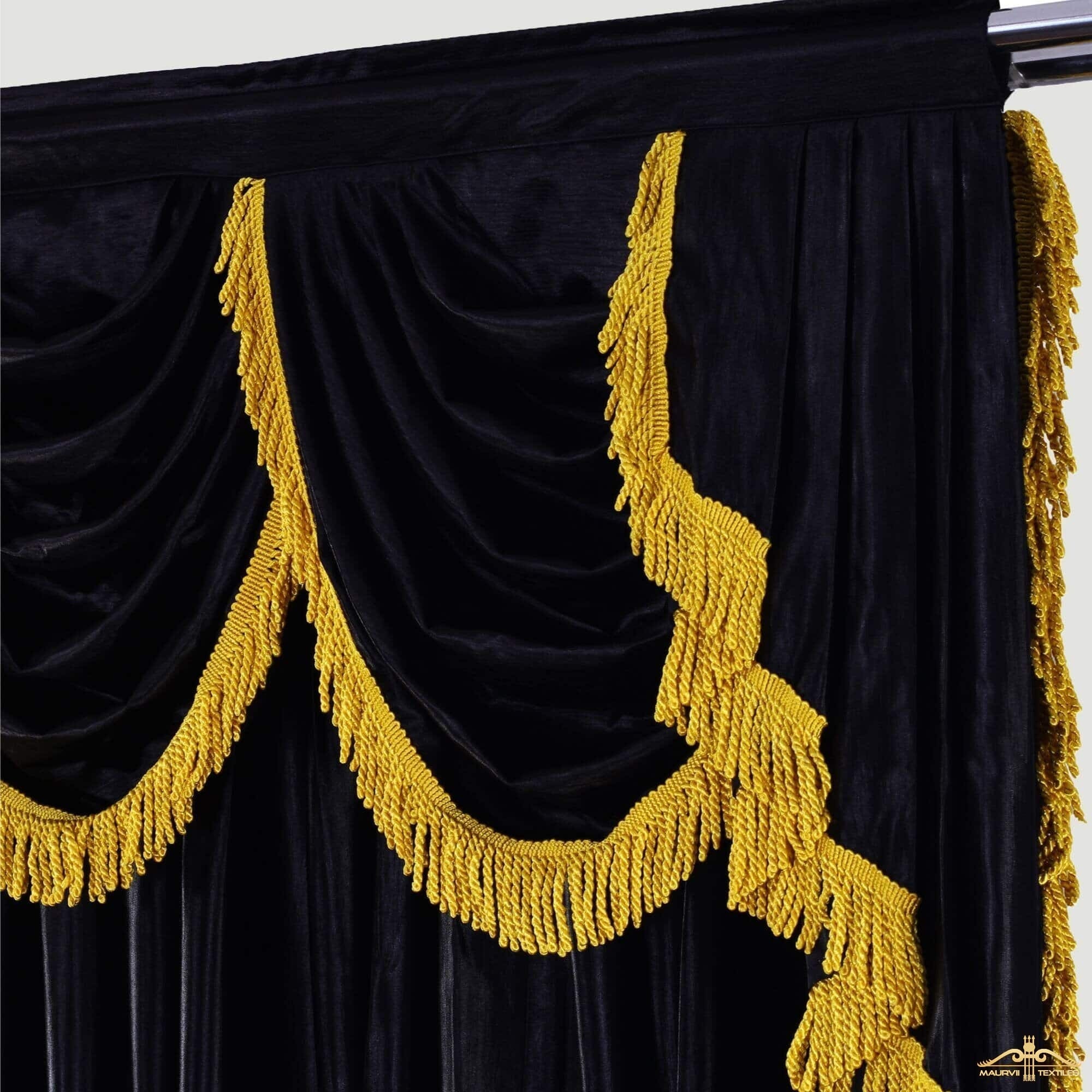 Black Swag Valance | Black Valance - Maurvii Curtains